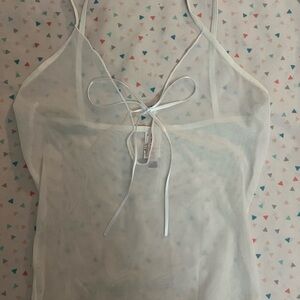 Spicy/Sexi white babydoll with tie up front